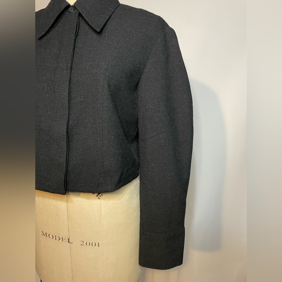 Zara cropped shirt jacket in Charcoal - Picture 6 of 8